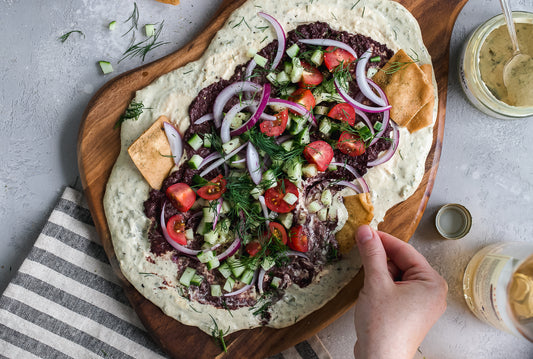 Image of three-layer vegan spinach dip