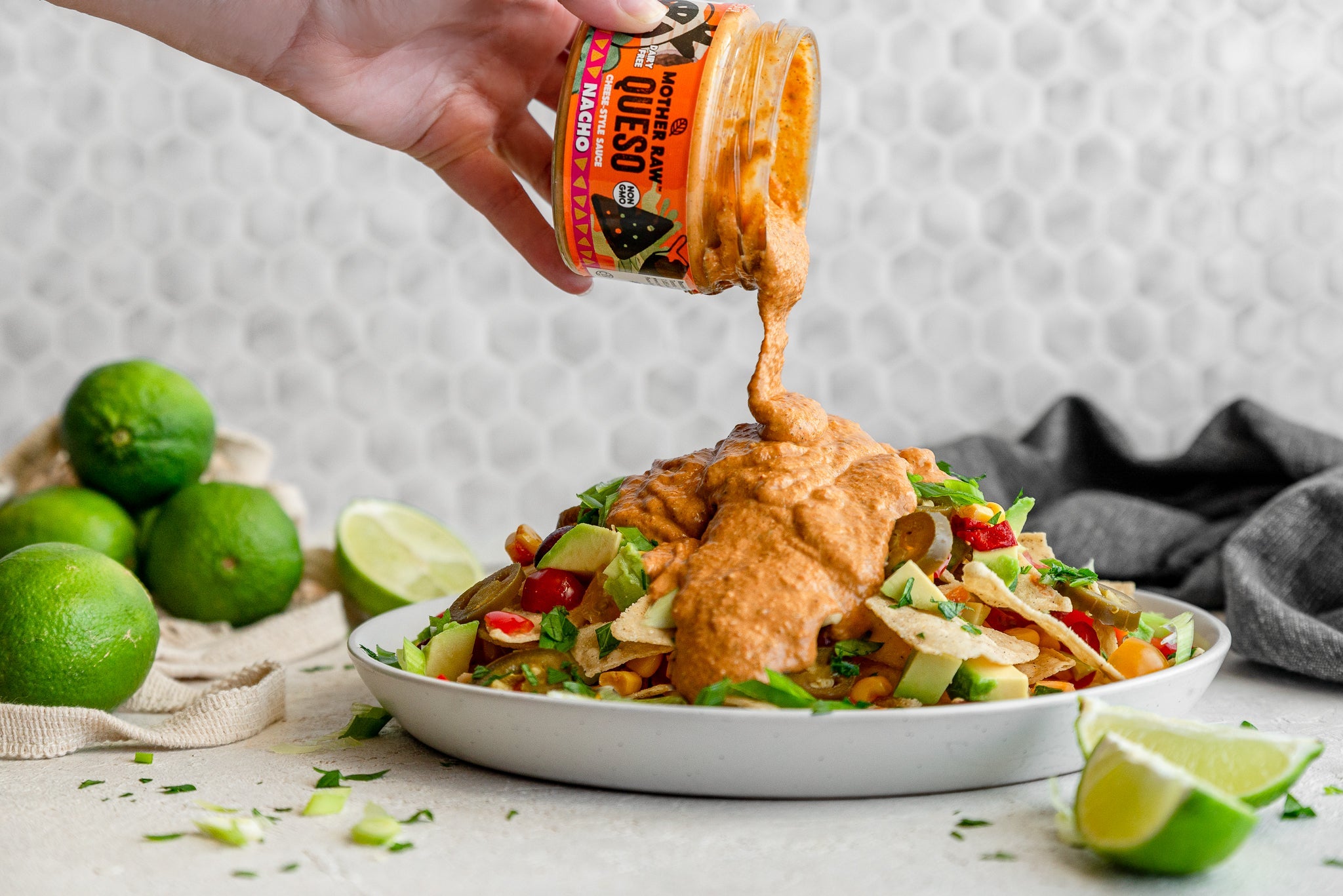 Mother Raw queso dip on nachos
