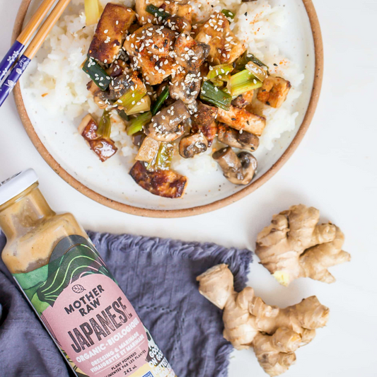 Organic, Vegan Japanese Dressing and Marinade with Rice Bowl