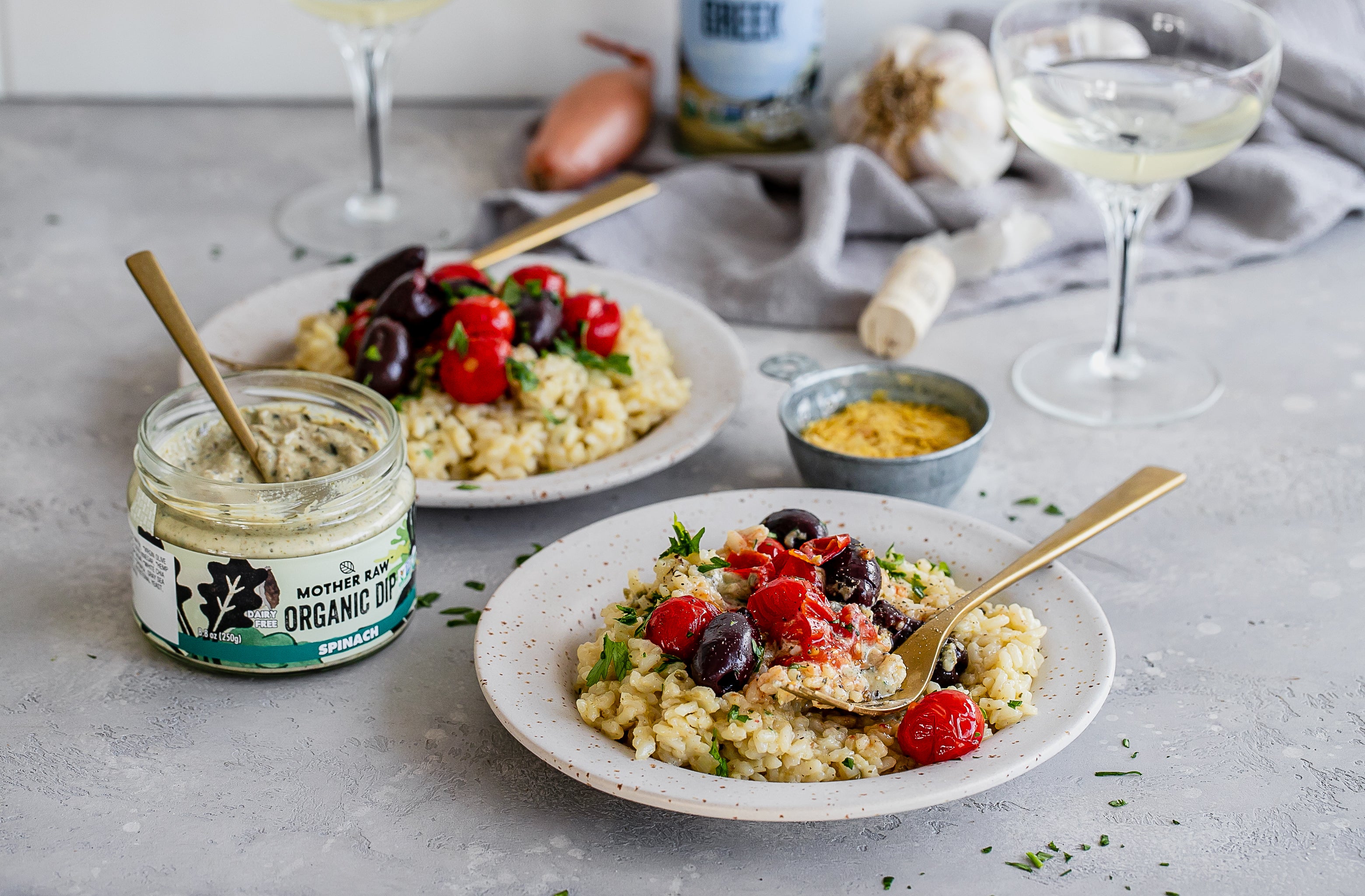 Greek Inspired Risotto – Mother Raw