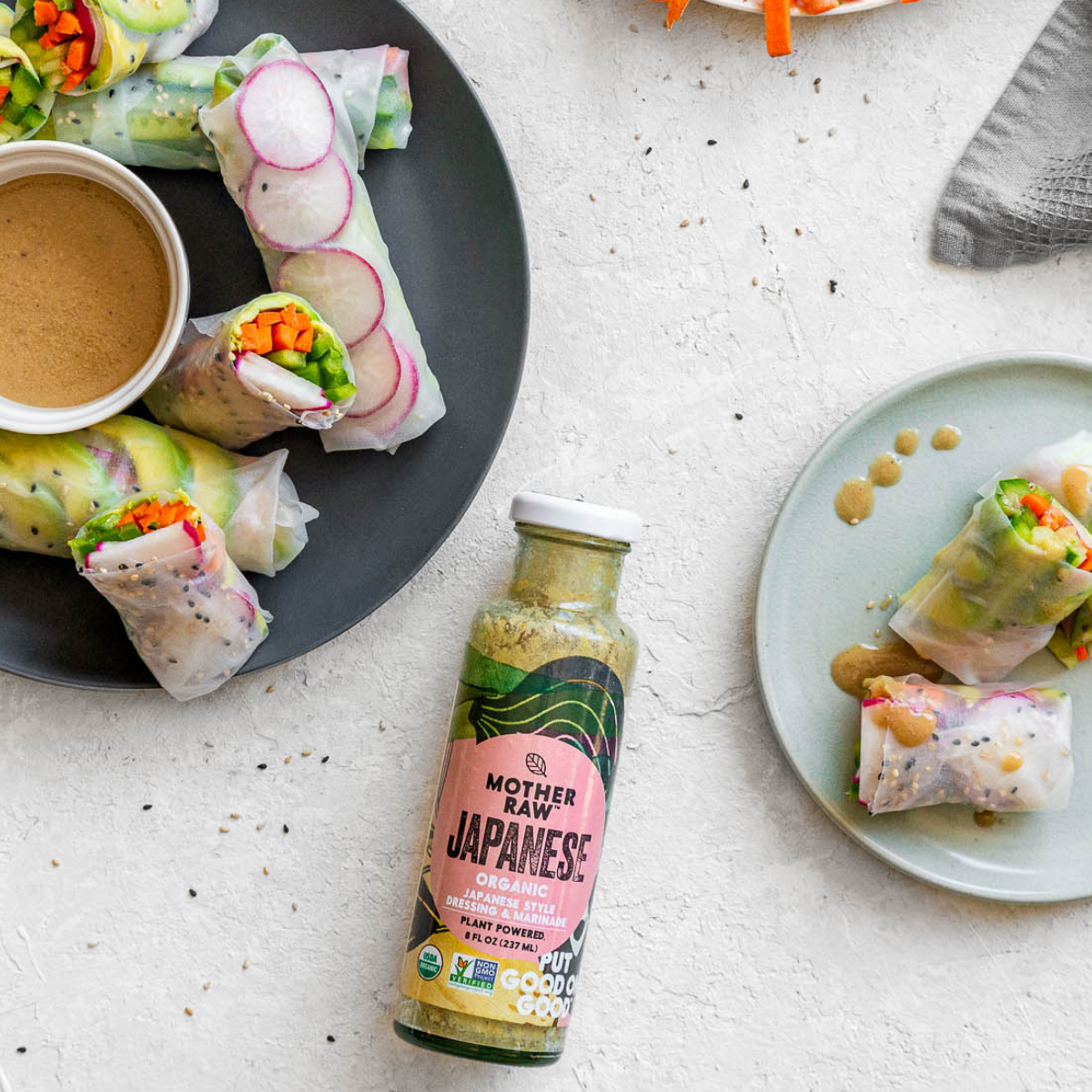 Organic, Vegan Japanese Dressing and Marinade with Rice Paper Wraps